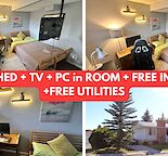 1 furnished bedroom for rent -Renovated Brentwood Home +TV, Computer in room