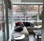 UNFURNISHED Eau Claire Executive 2 bd/bath; huge patio with garden and trees — Eau Claire, Calgary