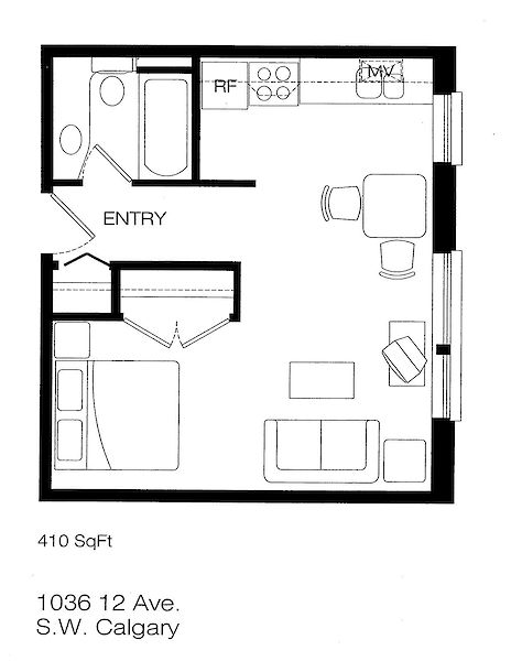 Calgary studio Apartment for rent. Property photo: 32489-2