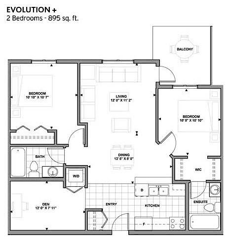Edmonton 2 + Den bedrooms Condo Unit for rent. Property photo: 336863-1
