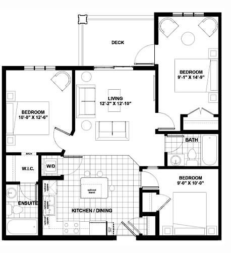 Calgary 3 bedrooms Condo Unit for rent. Property photo: 349500-3