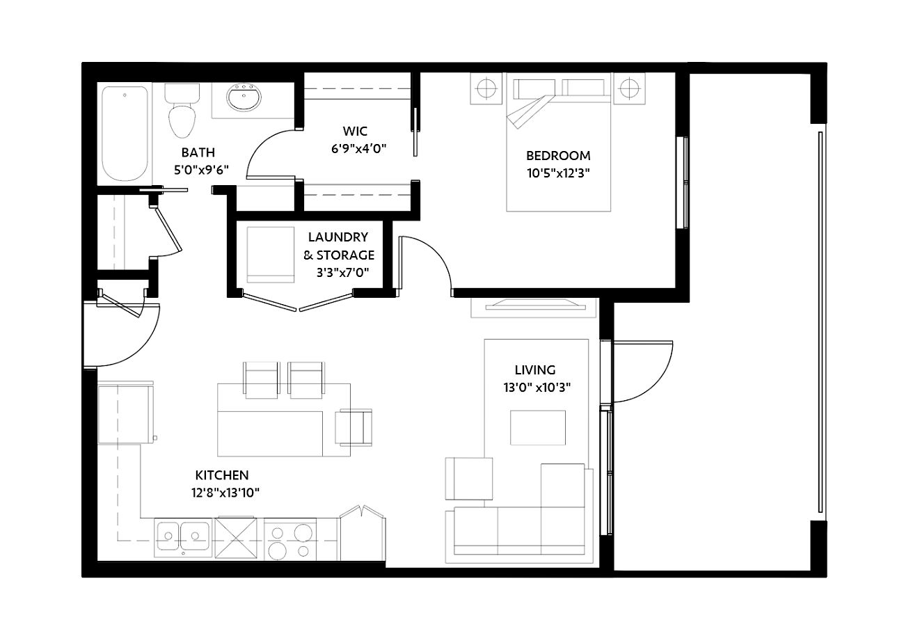 Calgary 1 bedroom Condo Unit for rent. Property photo: 446858-1