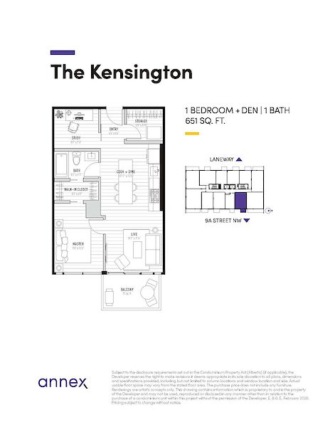 Calgary 1 + Den bedrooms Condo Unit for rent. Property photo: 493745-2