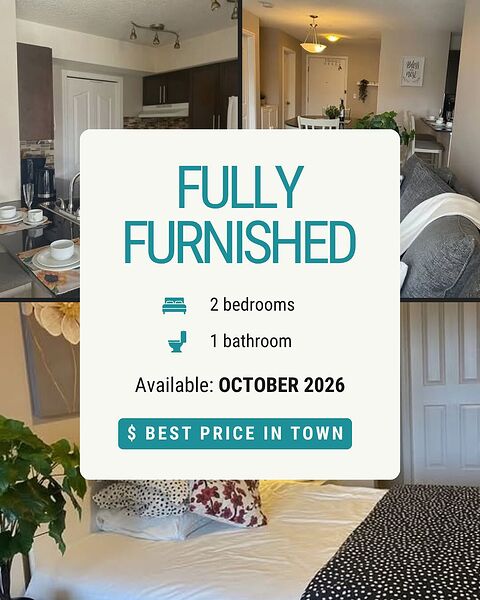 Fully Furnished 2-Bedroom Condo: Ideal for Newcomers, Students & Temporary Stays