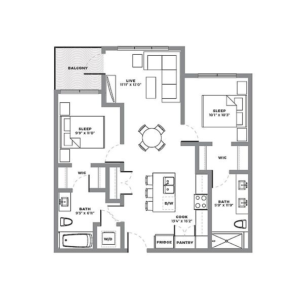 Calgary 2 bedrooms Condo Unit for rent. Property photo: 568937-2
