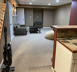 Basement Bedroom with Separate Bathroom and Walk-in Closet