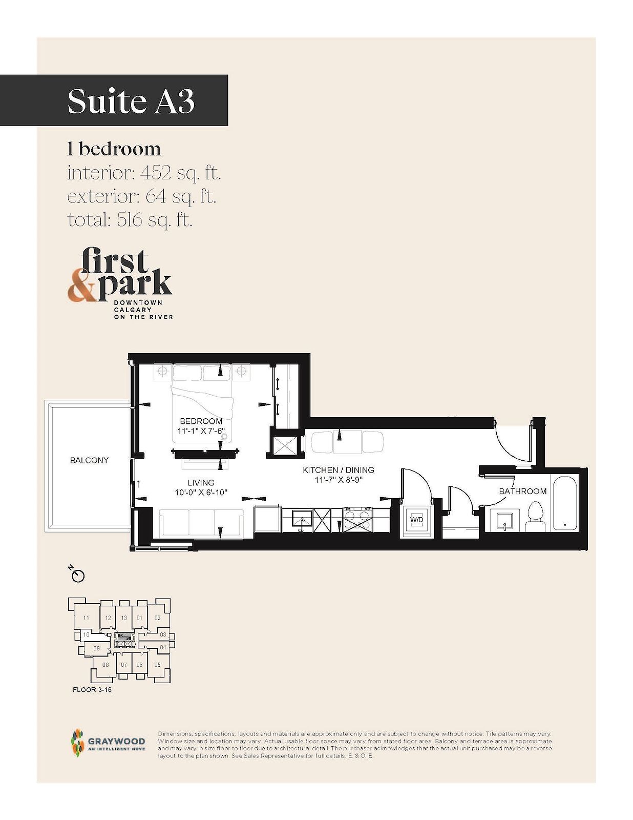 Calgary 1 bedroom Condo Unit for rent. Property photo: 606518-1