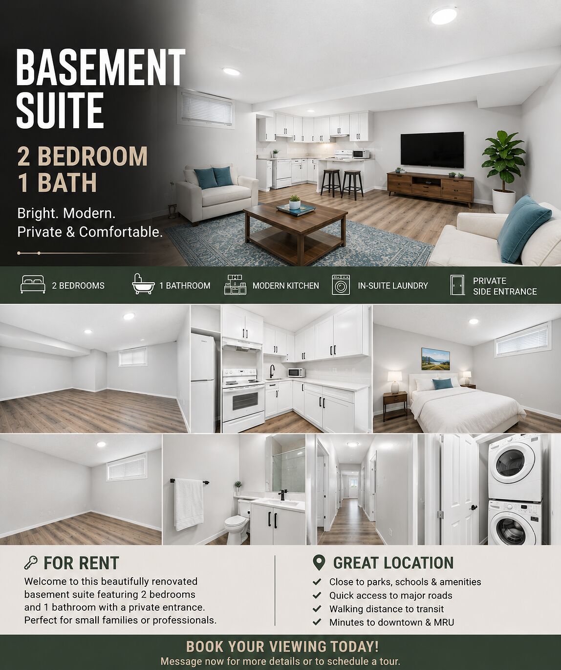 Calgary 2 bedrooms Basement for rent. Property photo: 682457-1