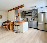 Semi-Furnished 2 bedroom Condo in Mission – Elegant Grey & Wood Kitchen, Piano & Stylish Living