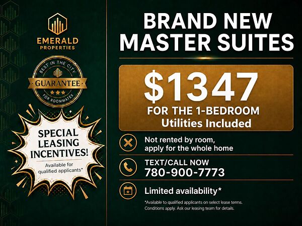 Brand new homes, with 3 master bedrooms!