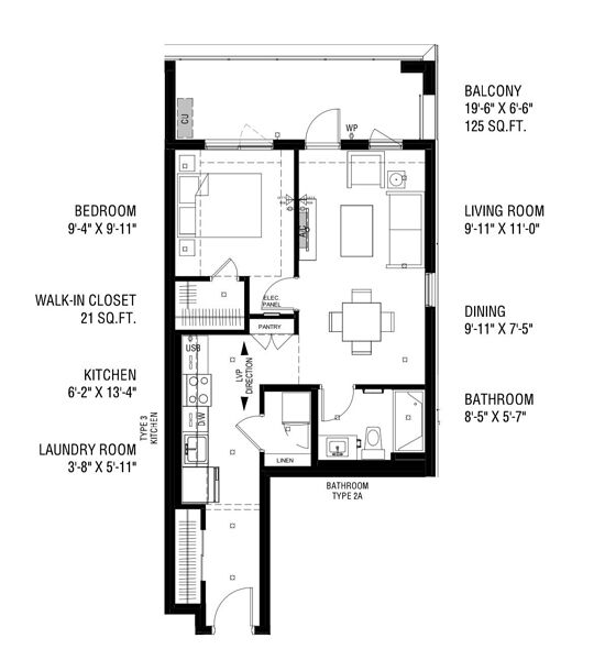 Calgary 1 bedroom Condo Unit for rent. Property photo: 744153-3
