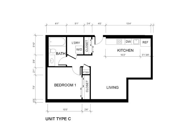 Calgary 1 bedroom Condo Unit for rent. Property photo: 749589-2