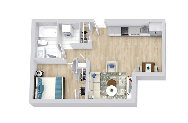Calgary 1 bedroom Condo Unit for rent. Property photo: 749589-3