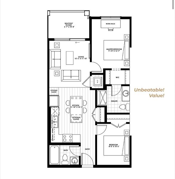 Calgary 2 bedrooms Condo Unit for rent. Property photo: 754188-2