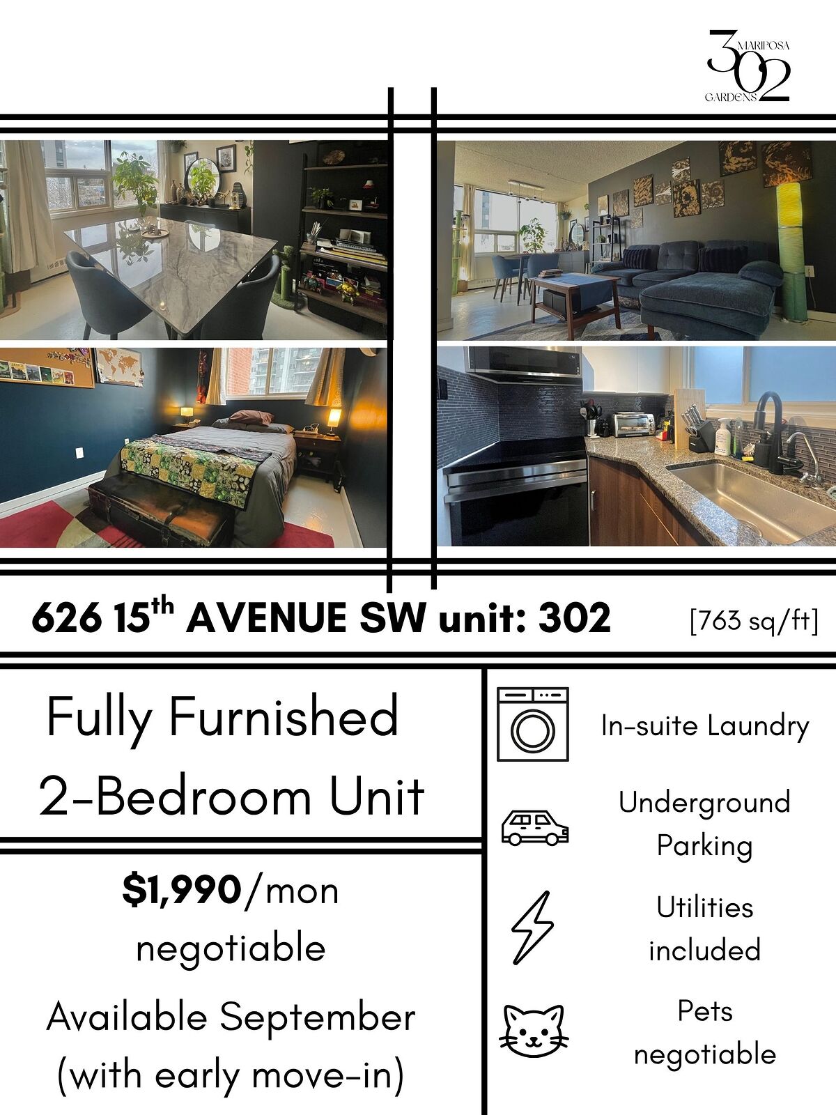 Calgary 2 + Den bedrooms Condo Unit for rent. Property photo: 754522-1