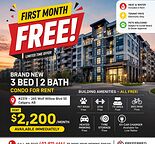 FIRST MONTH FREE! Brand New 3 Bed, 2 Bath Condo in Wolf Willow