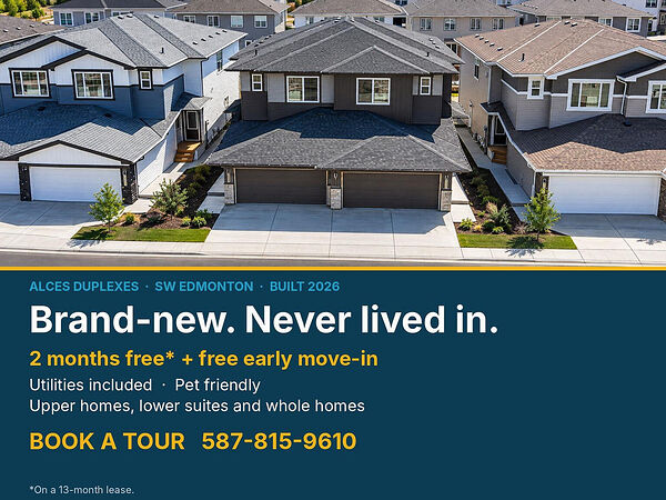 SF351 - Brand-New Duplex Homes in SW Edmonton | 5 Avenue SW (Alces) | 3 Bed Upper Homes, 1 Bed Lower Suites, Whole Homes