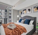 Modern downtown Calgary 1 bedroom 1bathroom condo for rent. City and tower view