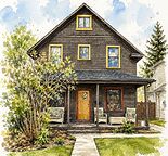 Second-floor suite with a loft, sloped ceilings and treetop views — Ramsay, Calgary