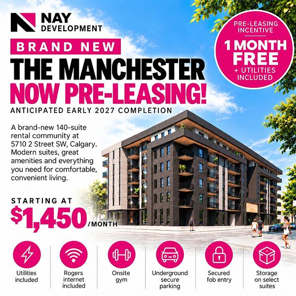 Now Pre-Leasing!! The Manchester – Brand New 1 & 2 Bedroom Apartments